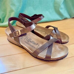 Papillio Women's Dark Brown Strappy Leather Sandals